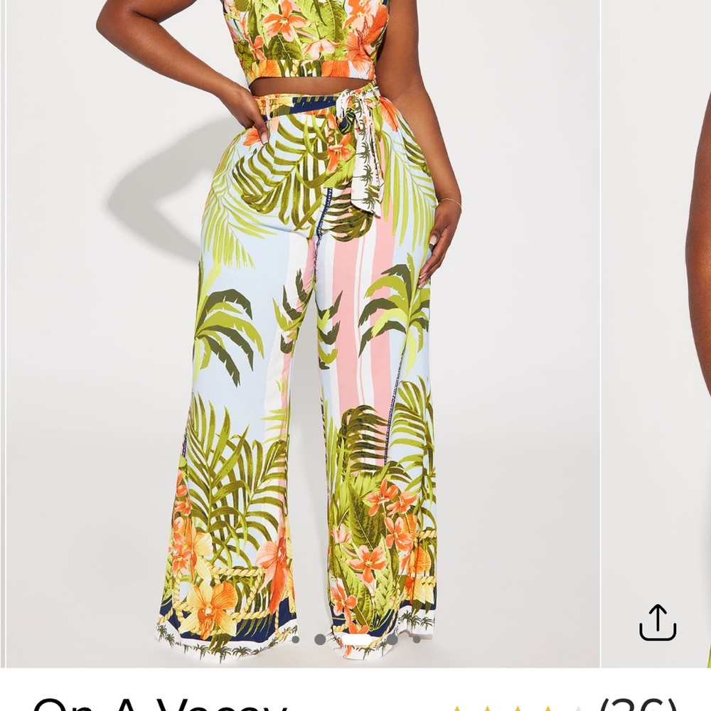 Fashion Nova Floral Leaf Print Flare Jumpsuit